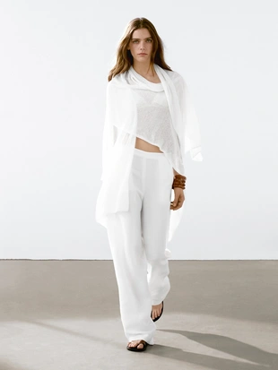 Струящаяся накидка из льняной смеси- Заказать в России