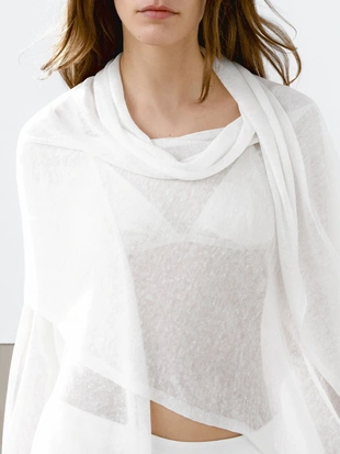 Струящаяся накидка из льняной смеси- Заказать в России