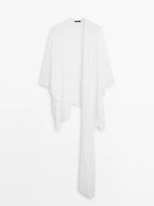 Струящаяся накидка из льняной смеси- Заказать в России