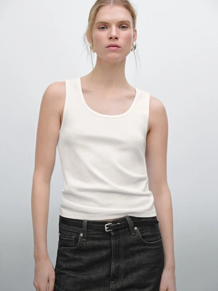 Футболка из 100% хлопка на широких бретелях- Заказать в России