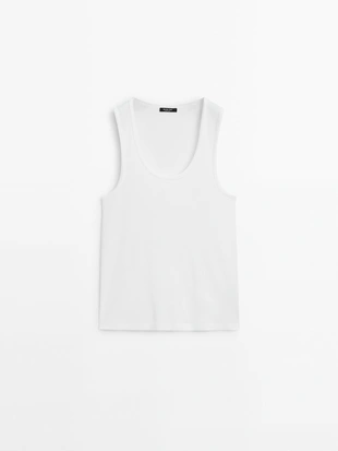 Футболка из 100% хлопка на широких бретелях- Заказать в России