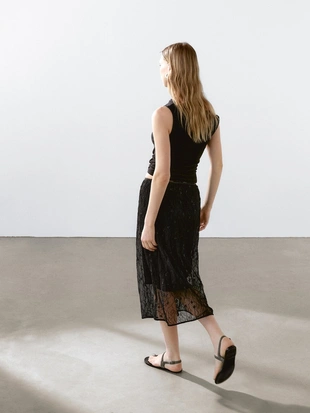 Купить Massimo Dutti Драпированный топ с узлом из хлопка