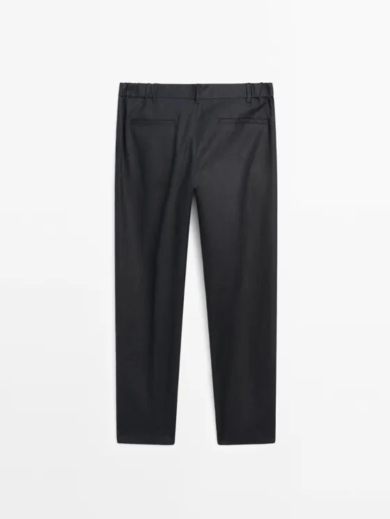 Брюки зауженного кроя из 100% льна