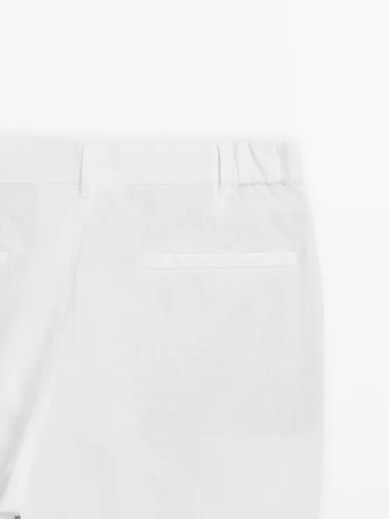 брюки зауженного кроя из 100% льна