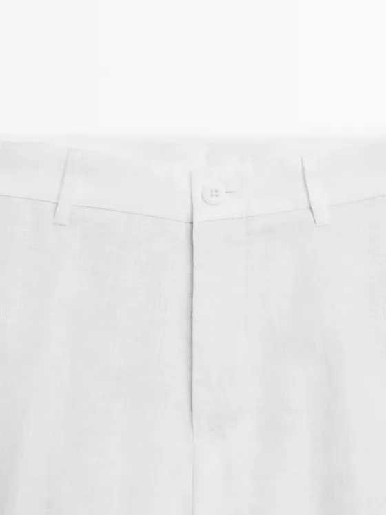 брюки зауженного кроя из 100% льна