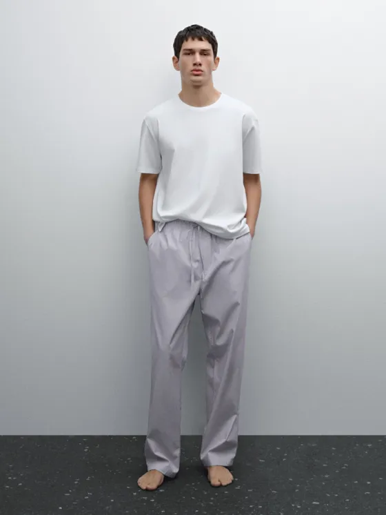 Пижама в полоску из 100% хлопка с футболкой с коротким рукавом