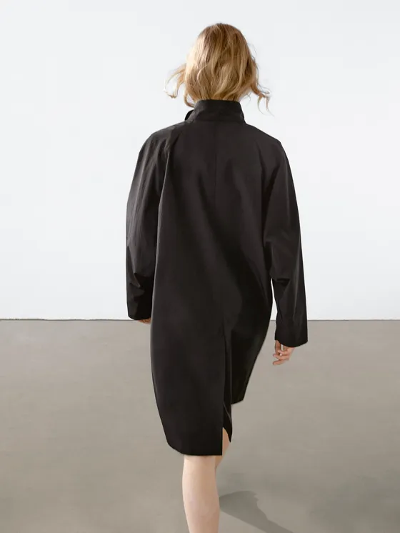 Тренчкот из струящейся водоотталкивающей ткани