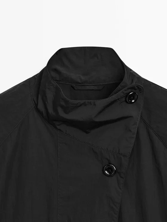 Тренчкот из струящейся водоотталкивающей ткани