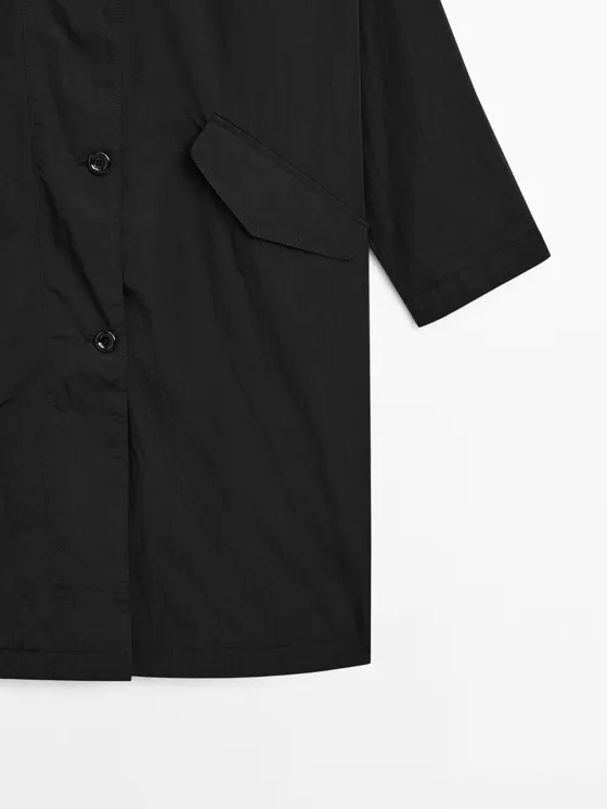 Тренчкот из струящейся водоотталкивающей ткани