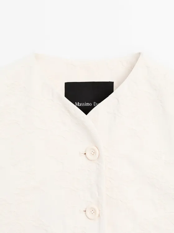 короткий жакет в цветочек из 100% хлопка