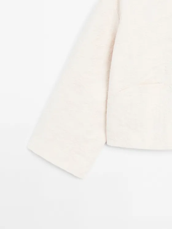 короткий жакет в цветочек из 100% хлопка