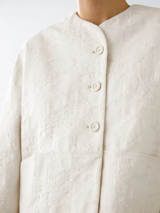 короткий жакет в цветочек из 100% хлопка