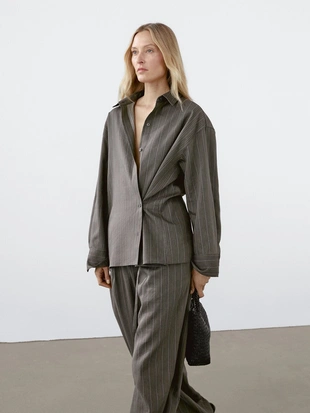 Струящаяся рубашка в полоску- Заказать в России