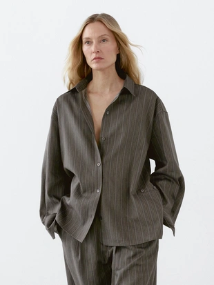 Струящаяся рубашка в полоску- Заказать в России