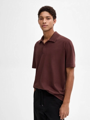 Купить Massimo Dutti Рубашка поло с воротником на пуговицах из 100% хлопка