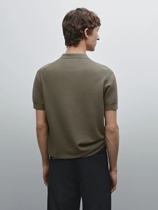 Вязаный хлопчатобумажный свитер поло- Заказать в России