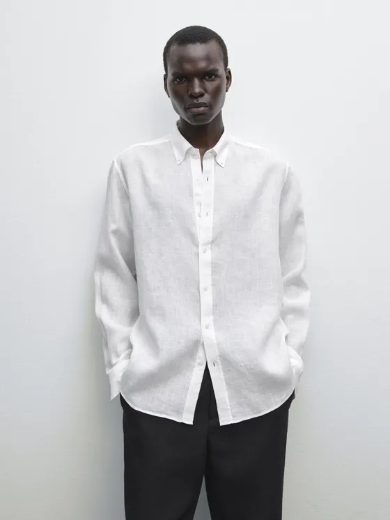 Рубашка с регулярной посадкой из 100% льна