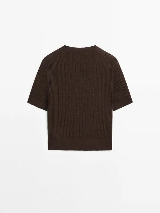 Кардиган с v-образным вырезом из 100% льна