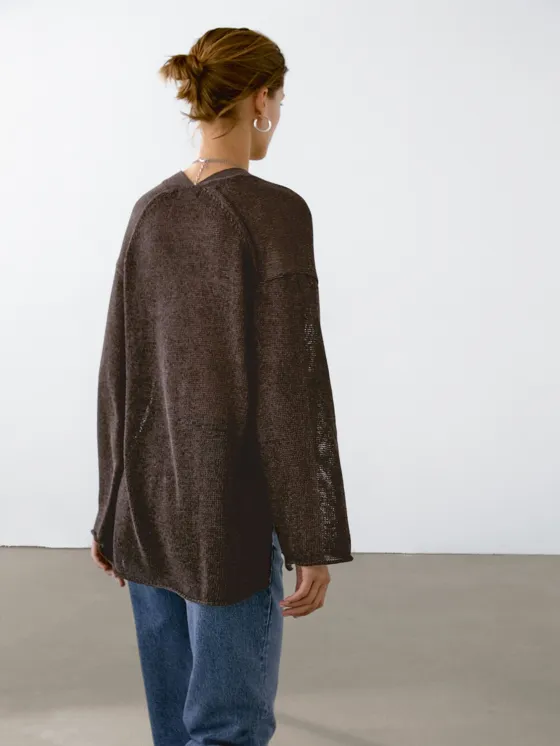 Кардиган из тонкого вязаного полотна oversize