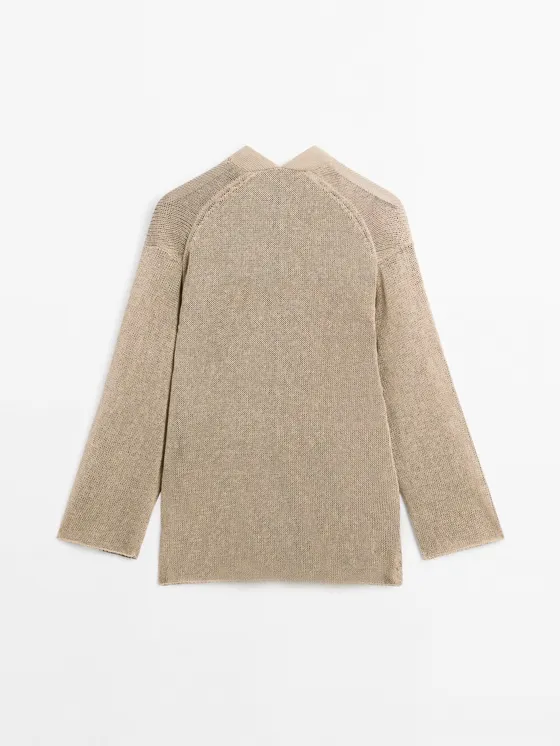 Кардиган oversize из тонкого вязаного полотна