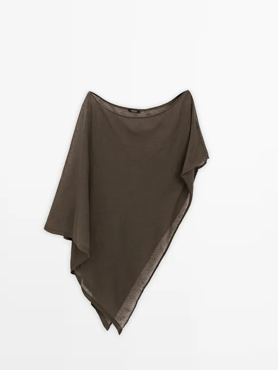Асимметричный плащ из льняной смеси