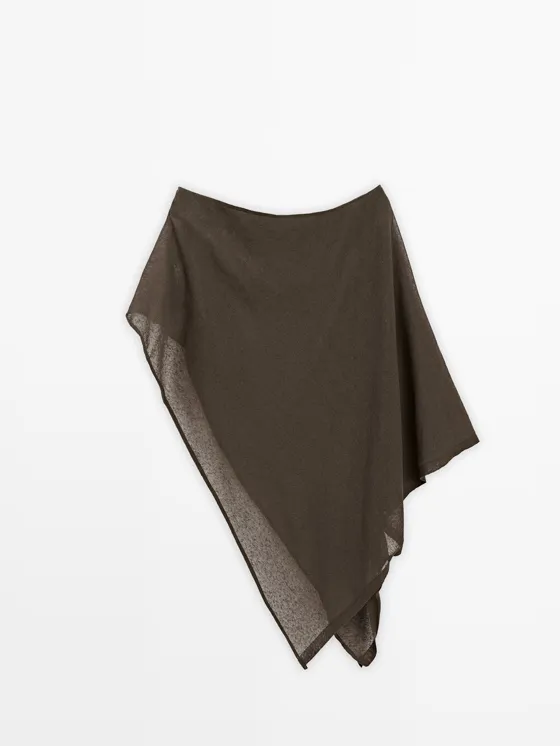 Асимметричный плащ из льняной смеси