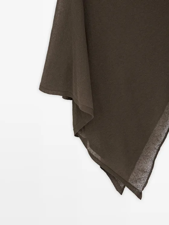 Асимметричный плащ из льняной смеси
