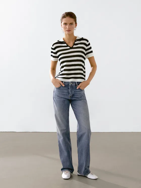 Поло с полосками из хлопка