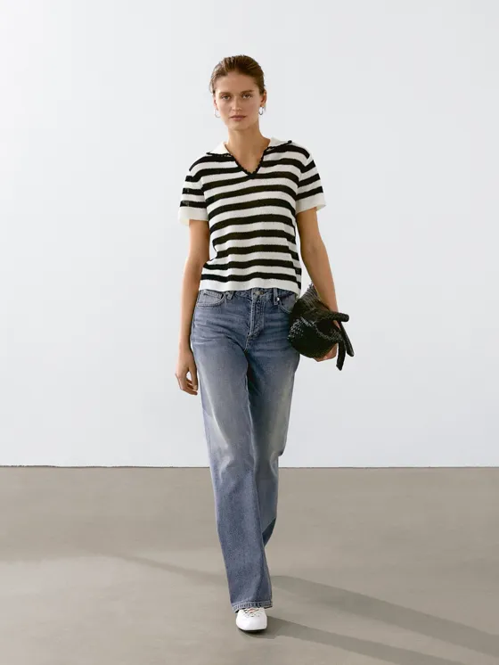 Поло с полосками из хлопка