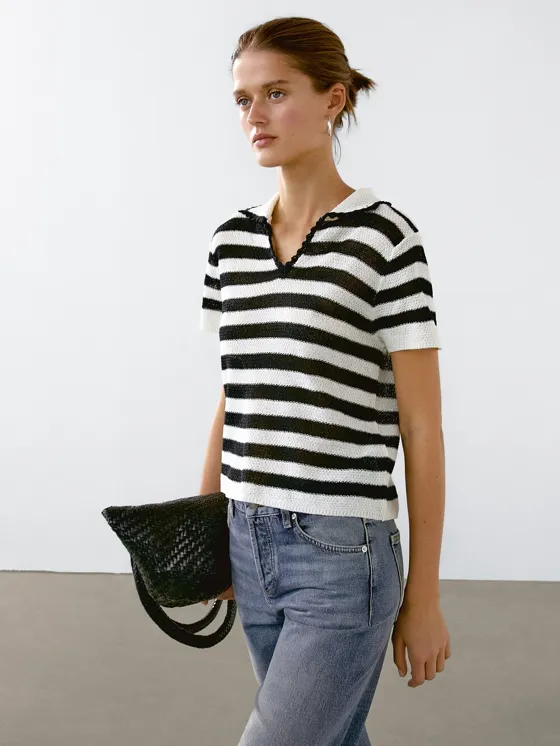 Поло с полосками из хлопка