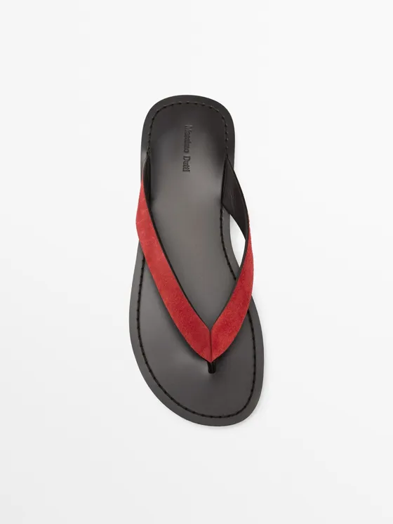 Сандалии из замши с разделяющим пальцем