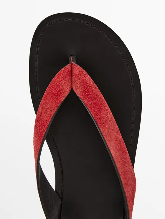 Сандалии из замши с разделяющим пальцем