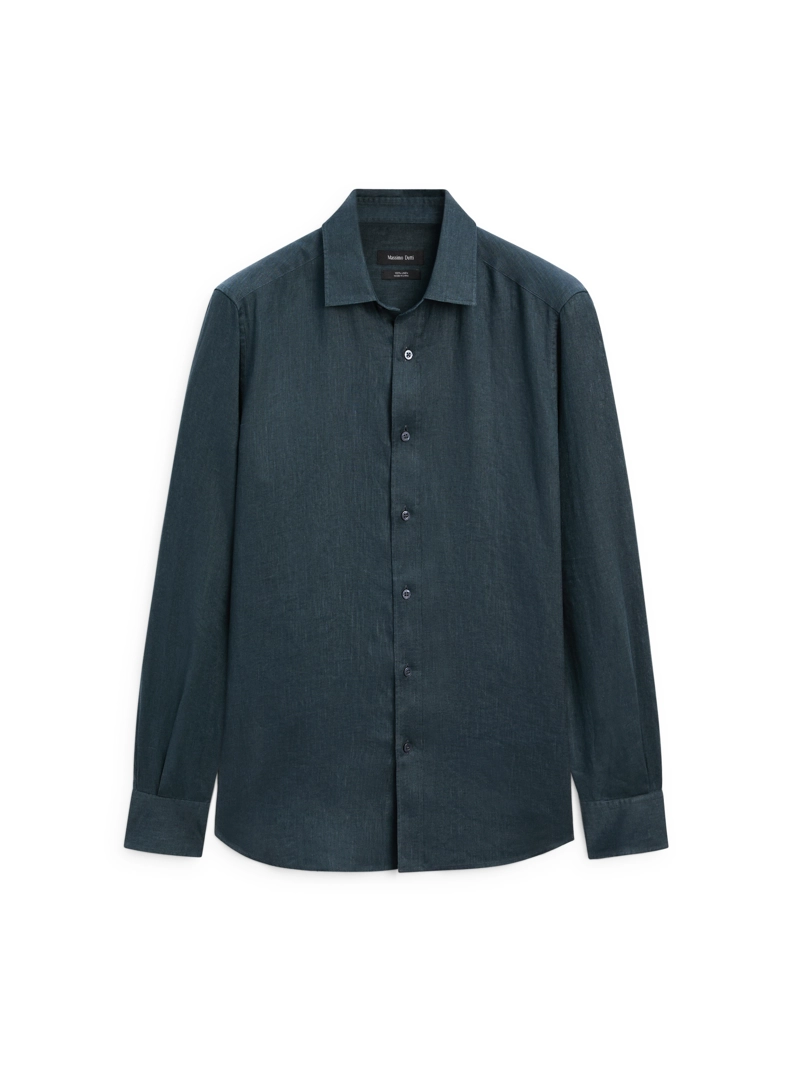 Рубашка slim fit из 100% льна