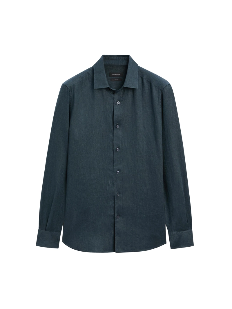 Рубашка slim fit из 100% льна