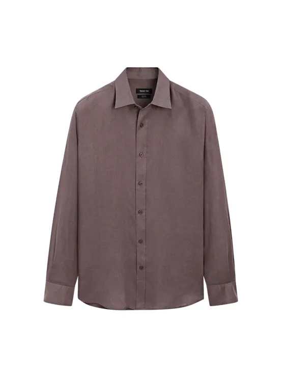 Рубашка slim fit из 100% льна