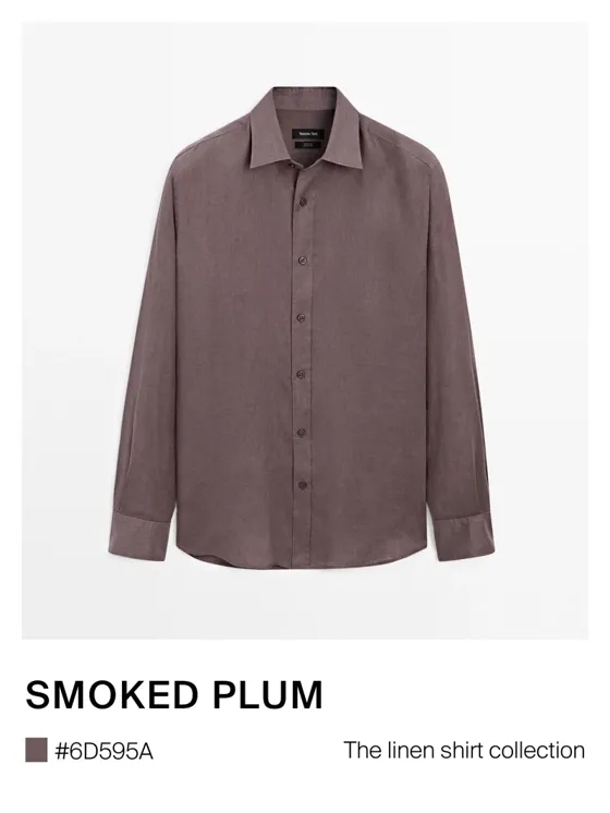 Рубашка slim fit из 100% льна
