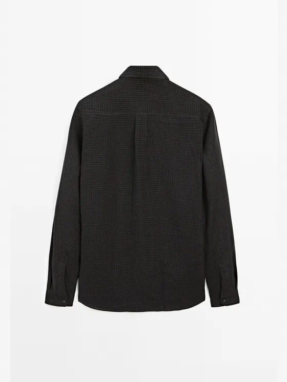 Рубашка с рисунком гингем в классическом крое