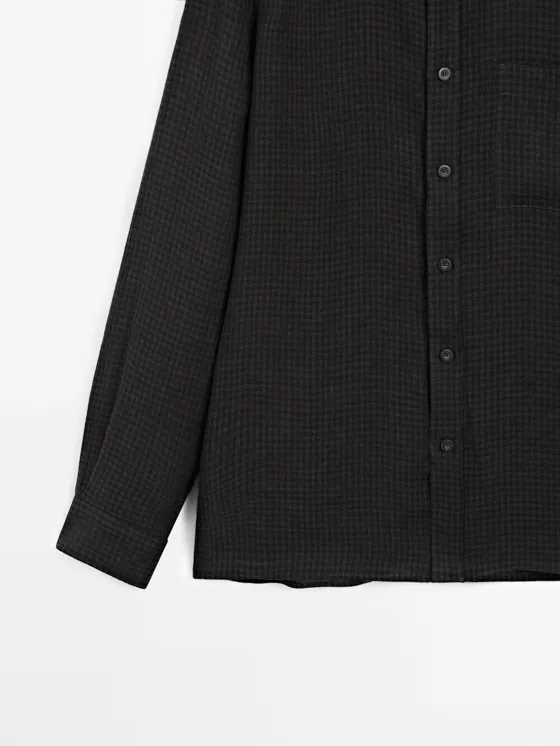 Рубашка с рисунком гингем в классическом крое