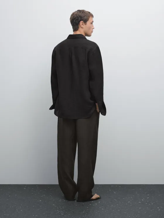 Рубашка с рисунком гингем в классическом крое