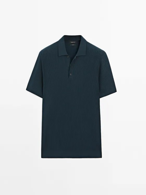 Поло свитер из хлопка с широким и свободным силуэтом massimo dutti