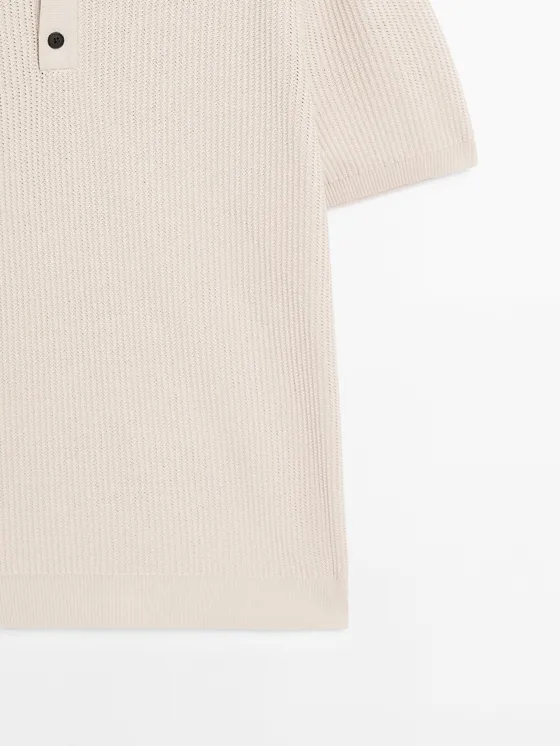 Поло из вязаного трикотажа 100% хлопок massimo dutti