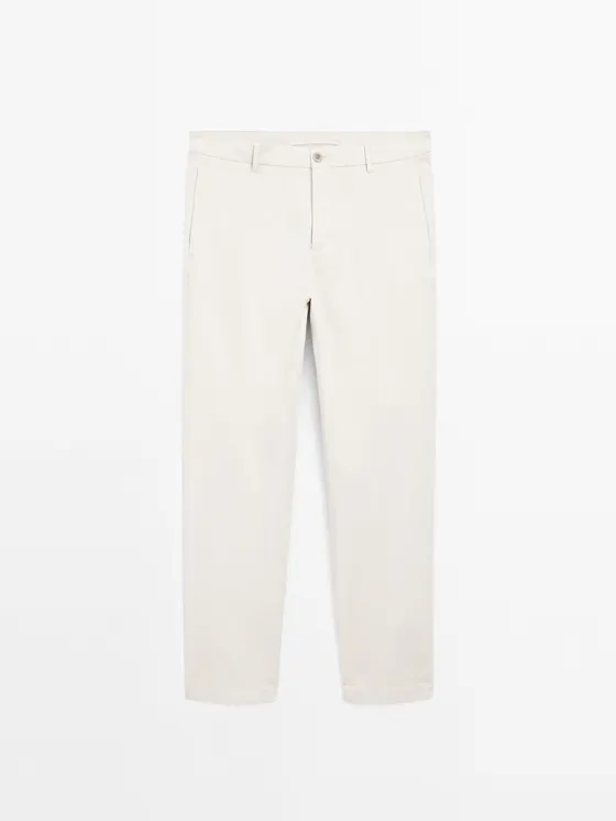 Брюки из хлопкового смесового slim fit