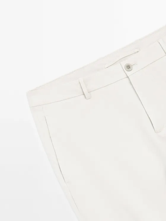Брюки из хлопкового смесового slim fit