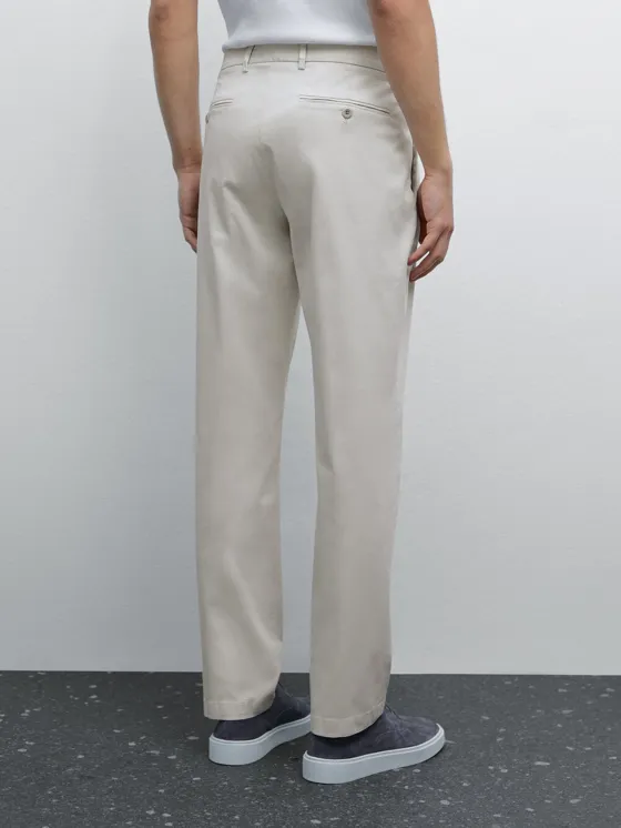 Брюки из хлопкового смесового slim fit