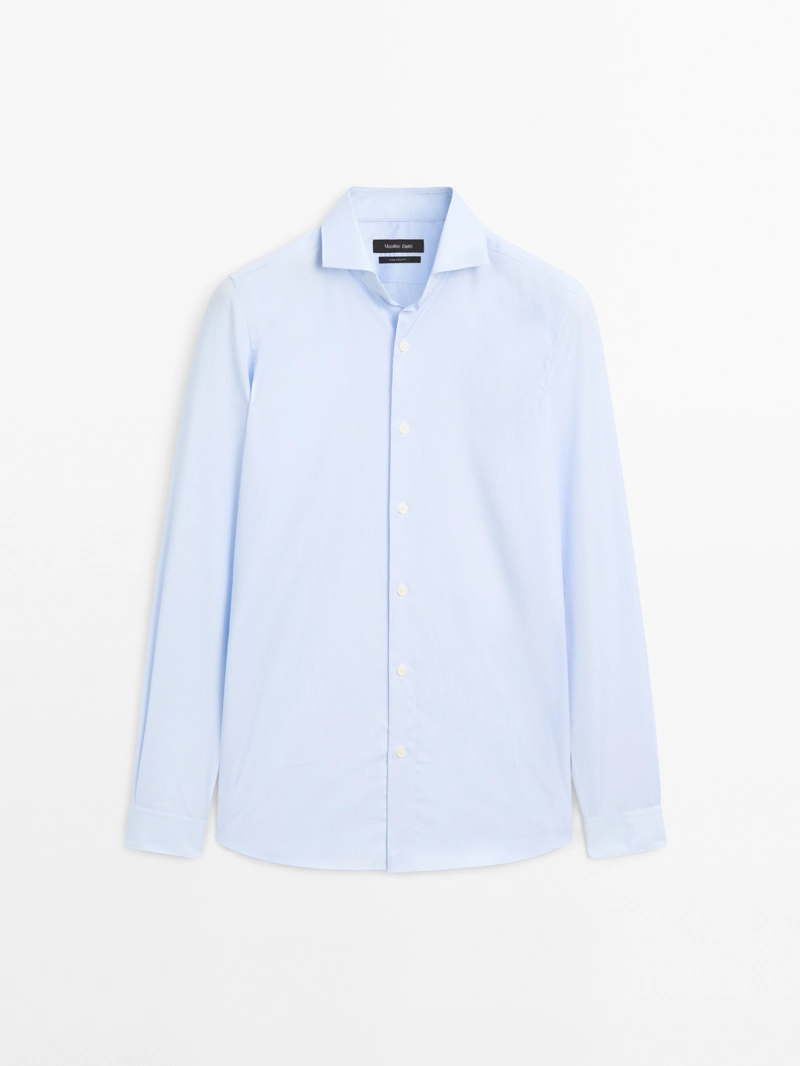 Рубашка полосатая slim fit из 100% хлопка