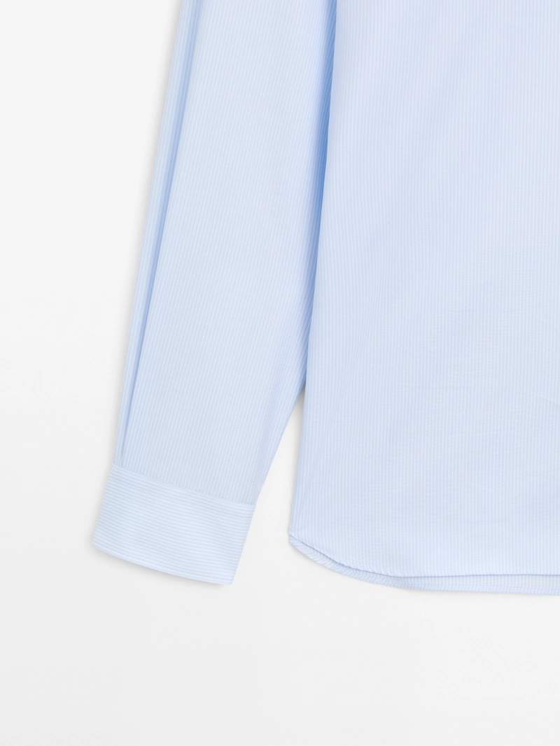 Рубашка полосатая slim fit из 100% хлопка