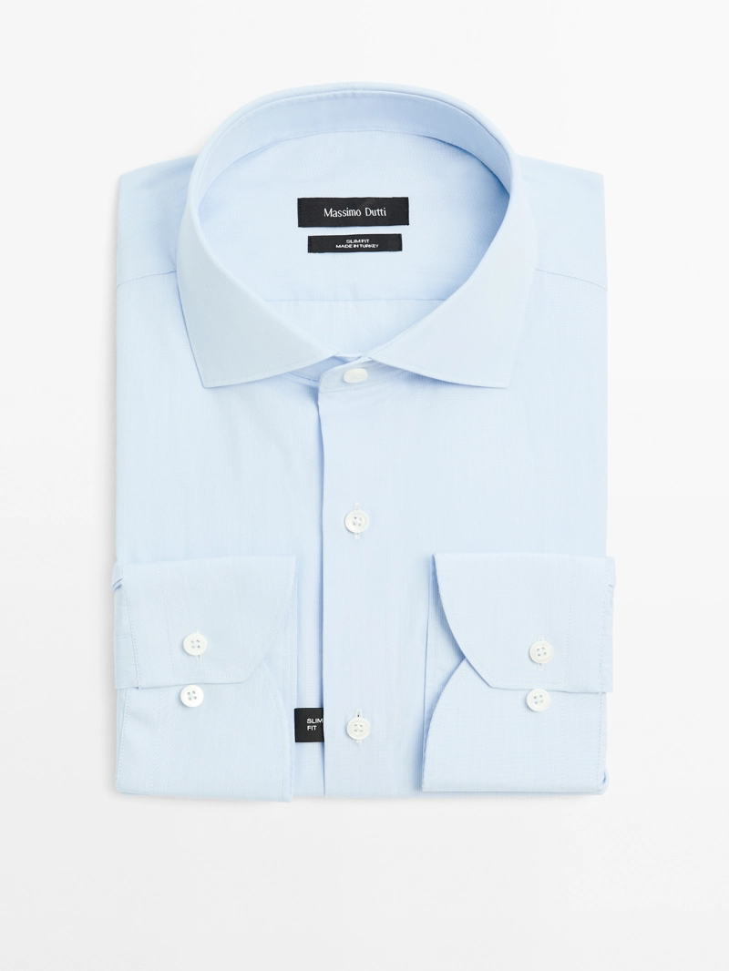 Рубашка в полоску slim fit из 100% хлопка