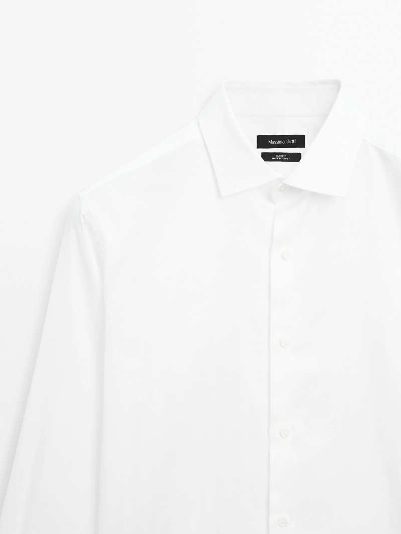 Рубашка slim fit из 100% хлопка