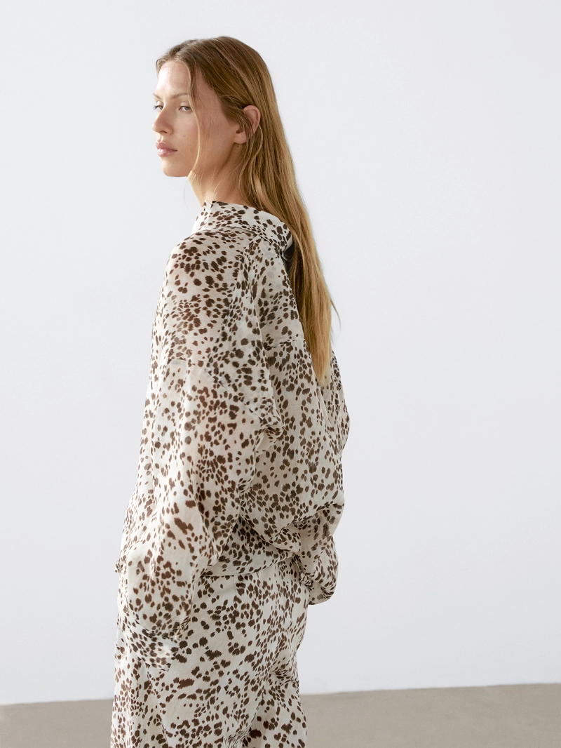 Блуза с животным принтом oversize