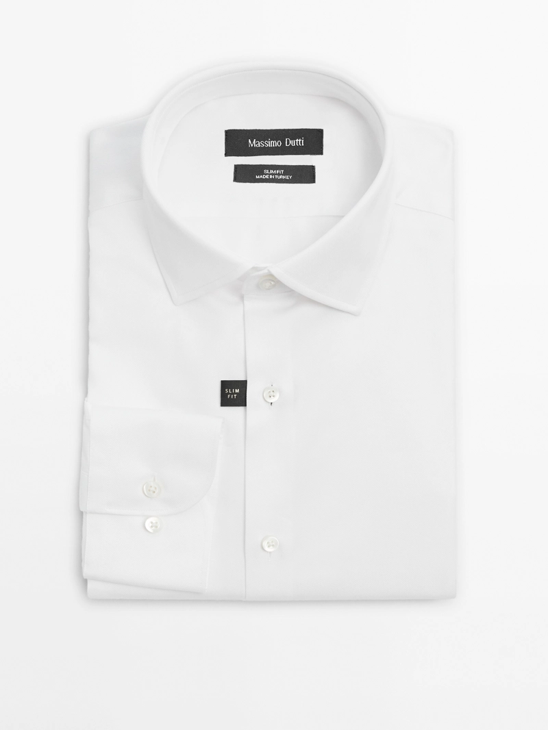 Рубашка slim fit из 100% хлопка